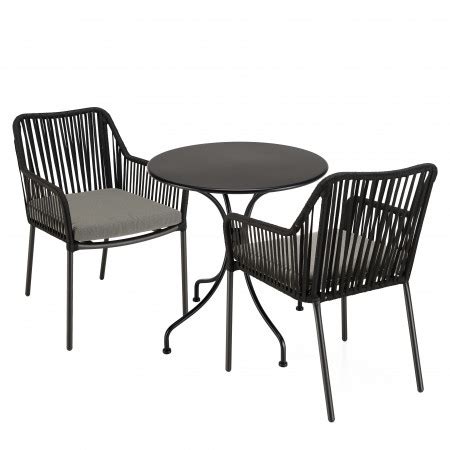 Malo Salon De Jardin Pers Table Ronde X Cm Et Fauteuils