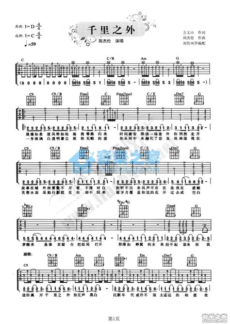 《千里之外》吉他弹唱c调版 周杰伦 Jitaq 吉他库