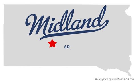 Map Of Midland Haakon County Sd South Dakota