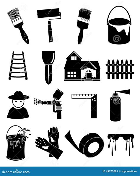 Iconos De La Pintura De Casa Ilustración del Vector Ilustración de