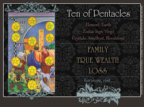 The Ten Of Pentacles Tarot Card Meanings Tarot Reading Pentacles