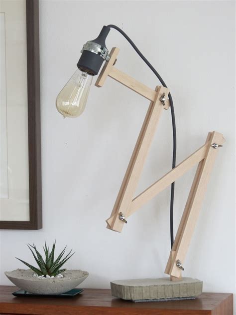 Mein Letztes DIY Projekt Schreibtischlampe Aus Beton Holz Von M