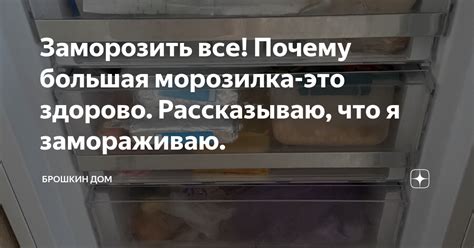 Заморозить все! Почему большая морозилка-это здорово. Рассказываю, что ...
