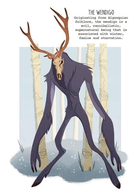 The Wendigo - Cryptid print | Mythical creatures art, Creature concept art, Mythical creatures