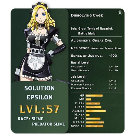 Solution Epsilon Character Sheet Stats From Anime Overlord