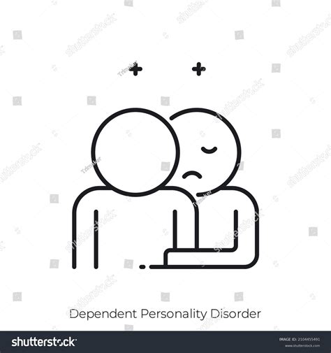 Dependent Personality Disorder Icon Outline Style Stock Vector Royalty