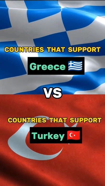 Countries That Support Greece 🇬🇷 Vs Turkey 🇹🇷 Shorts Greece Turkey Youtube