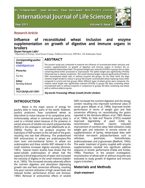 Pdf Influence Of Reconstituted Wheat Inclusion And Enzyme