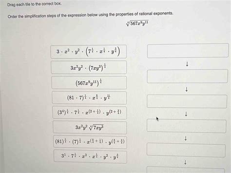 Solved Drag Each Tile To The Correct Box Order The Simplification