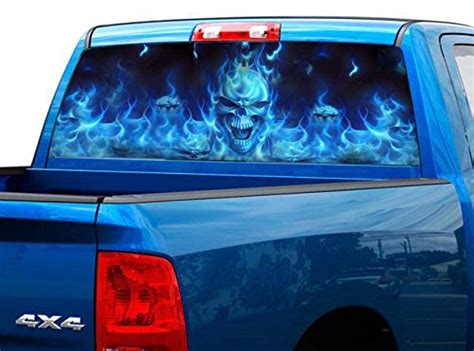 Buy GRAPHIX EXPRESS Truck Back Window Graphics P492 Flaming Skull