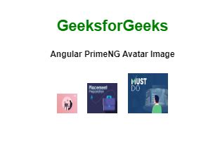 Angular PrimeNG Avatar Image GeeksforGeeks