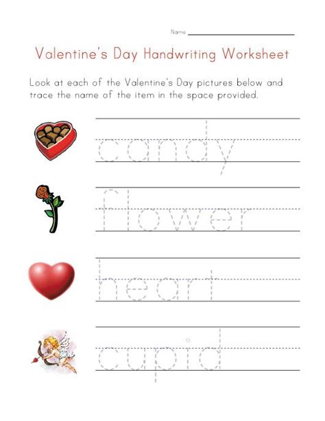 Valentines Day Worksheet Handwriting Valentines Writing Valentines Writing Kindergarten