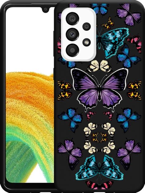 Samsung Galaxy A Hoesje Zwart Vlinder Symmetrie Designed By Cazy