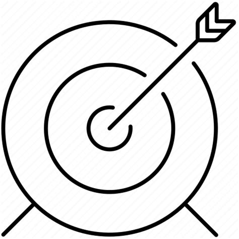 Aim Arrow Bullseye Goal Objective Success Target Icon Download