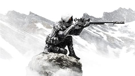 HD wallpaper: landscape, mountains, pose, the game, art, sniper, rifle, shooter | Wallpaper Flare