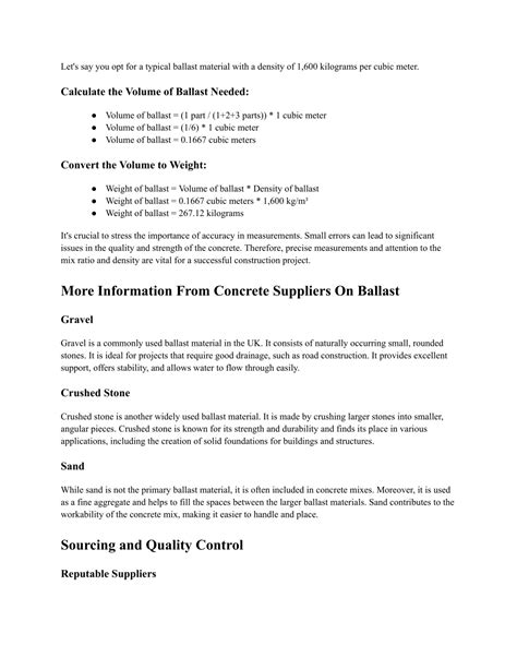 PPT How Much Ballast Is Required For 1 Cubic Meter Of Concrete