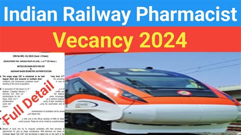 Indian Railway Pharmacist Upcoming Vacancy 2024 Full Details Railway