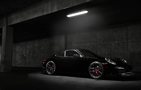 Wallpaper car, Porsche, black, night, Carrera S images for desktop, section porsche - download