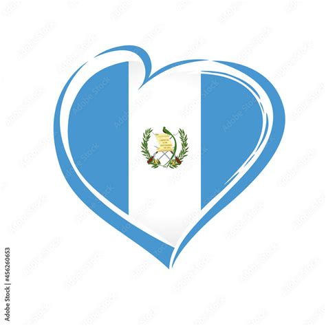 Love Guatemala Flag Emblem Flag Of Guatemala In Heart Shape For