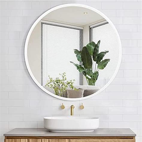 Growsun Bathroom Mirror Black Round Mirror For Bathroom Vanity