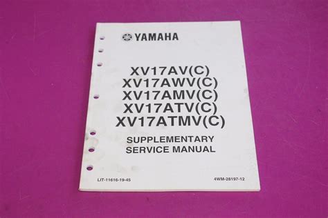 Yamaha Xv17av Supplementary Service Manual Lit 11616 19 45 Ebay