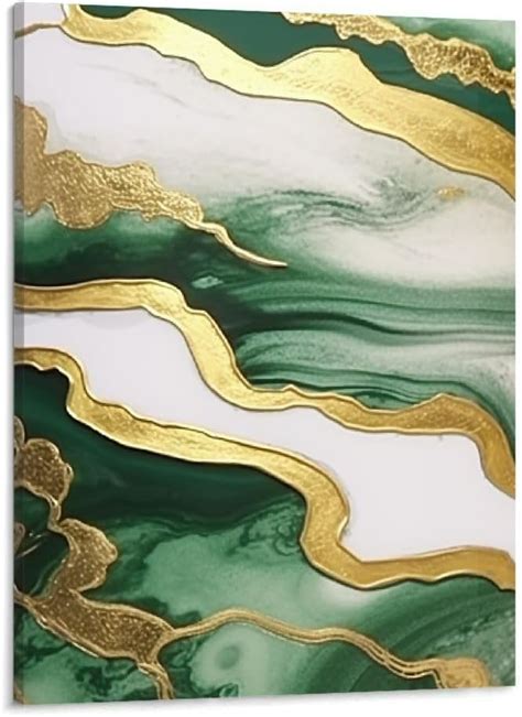 Amazon Homicozi Emerald Green Abstract Marble Modern Trendy Canvas