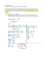 Graded Assignment Systems Of Linear Equations And Inequalities