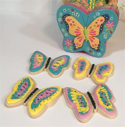 Gourmet Butterfly Sugar Cookies W Royal Icing Box Fresh Custom Made