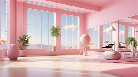 Premium AI Image | Barbie pink interior of a modern living room with ...