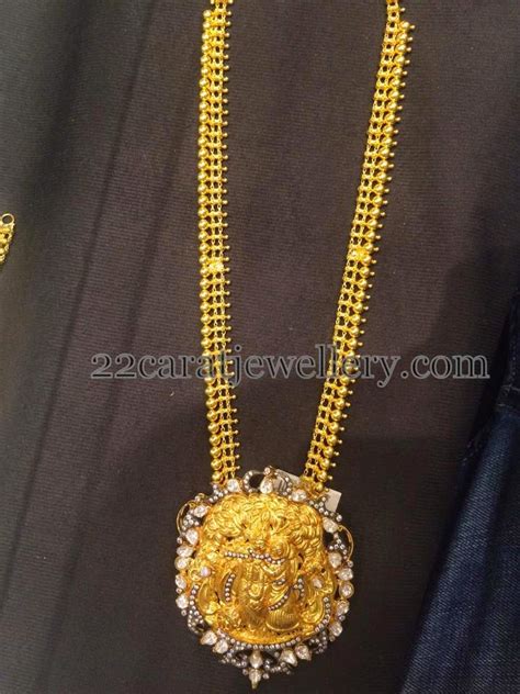 Antique Long Chain With Radha Krishna Jewellery Designs