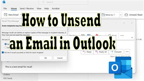 How To Recall Or Cancel A Sent Email In Outlook YouTube