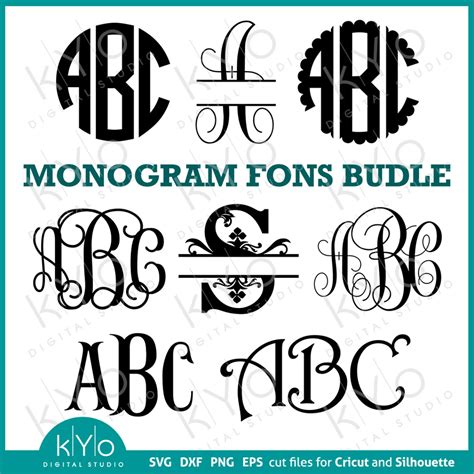 Monogram Fonts Svg Bundle For Cricut Design Space And Silhouette Studio