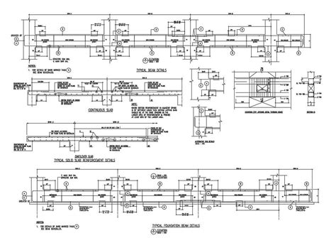 Typical Beam Reinforcement Structure Design Autocad Dwg Plan N Design