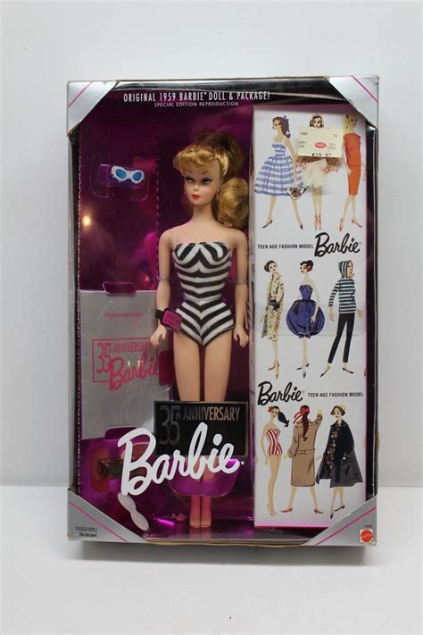 Vintage Th Anniversary Reproduction Of Blonde Barbie Doll NIB Values MAVIN