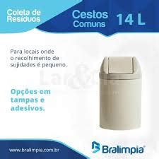 Lixeira Litros Tampa Basculante Bralimpia Branca Shopee Brasil