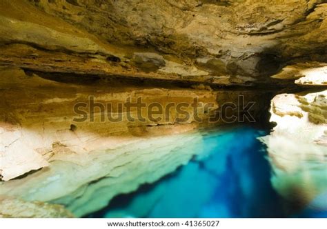 Cave Blue Transparent Water Chapada Diamantina Stock Photo 41365027