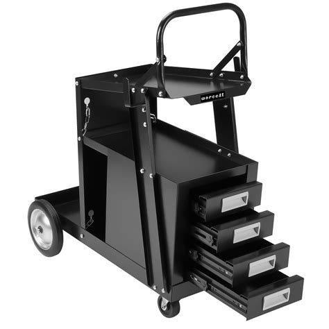 Aiychen 4 Drawer Cabinet Welding Cart Heavy Duty Rolling Welder Carts