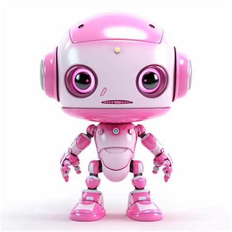 Premium Photo A Close Up Of A Pink Robot With Big Eyes And A Pink