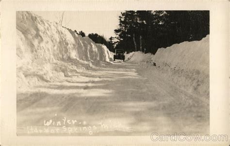 Winter Road Harbor Springs, MI Postcard