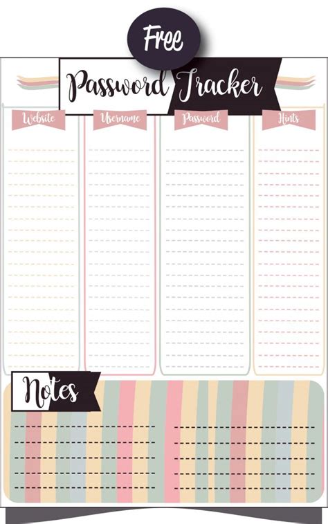 Free printable password-tracker | Printable password tracker, Password tracker, Free printables