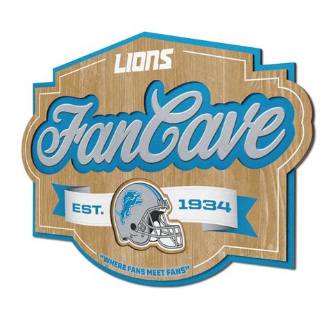 Officially Licensed NFL Detroit Lions Fan Cave Sign 20660253 HSN