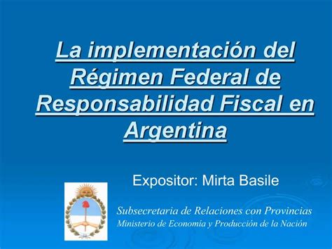 PPT La Implementaci N Del R Gimen Federal De Responsabilidad Fiscal