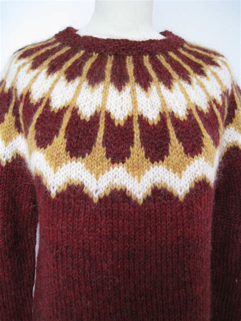 Handmade Icelandic Wool Sweater Or Lopapeysa As We Call It Knitted In Iceland Etsy