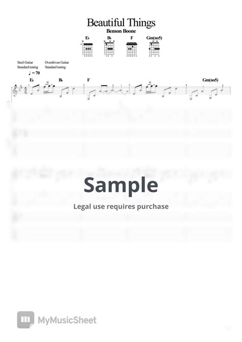 Benson Boone Beautiful Things Guitar Tab Sheets By Jack Lafrantz And Evan Blair