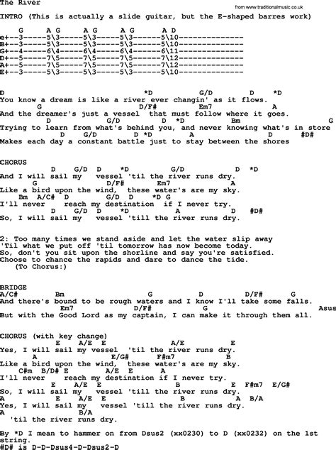 Garth Brooks song: The River, lyrics and chords | Lyrics and chords, Guitar chords and lyrics ...