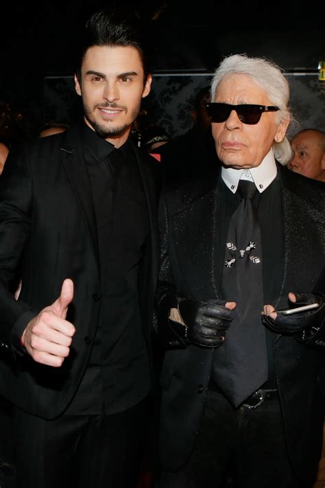 Photo Baptiste Giabiconi et Karl Lagerfeld Soirée Giabiconistyle