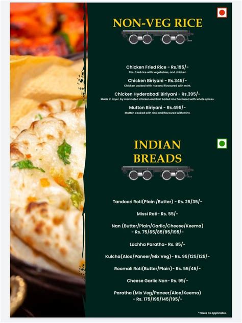 Menu at Rail Coach Restaurant, Indore