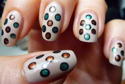 Oh No Not Another Nail Art Blog Simple Dots On Nude Using Fall Colors