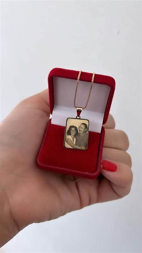 Gargantilha Medalha Fotograva O Em Banho De Ouro Grasiely Joias E