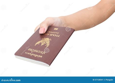 Hand Holding Passport Isolated Stock Image Image Of Control Pass